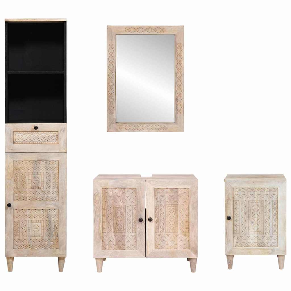 Bathroom Furniture Set with Drawer 4 pcs White 38 x 33 x 160 cm